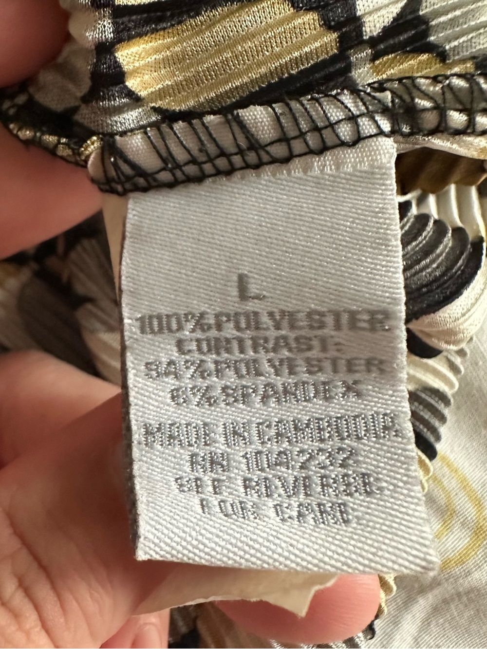 Dressbarn Y2K Black & Tan Boho Pattern Tie-Back Long-Sleeve Top - Picture 7 of 8
